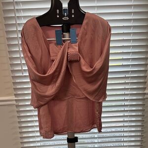 Soho Draped Blouse in Dusty Rose Pink